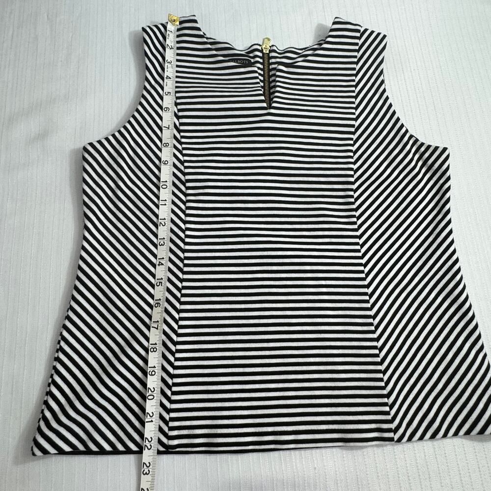 TALBOTS Women’s Size LP Black White Striped Sleeveless Workwear Office Fashion - Picture 5 of 8